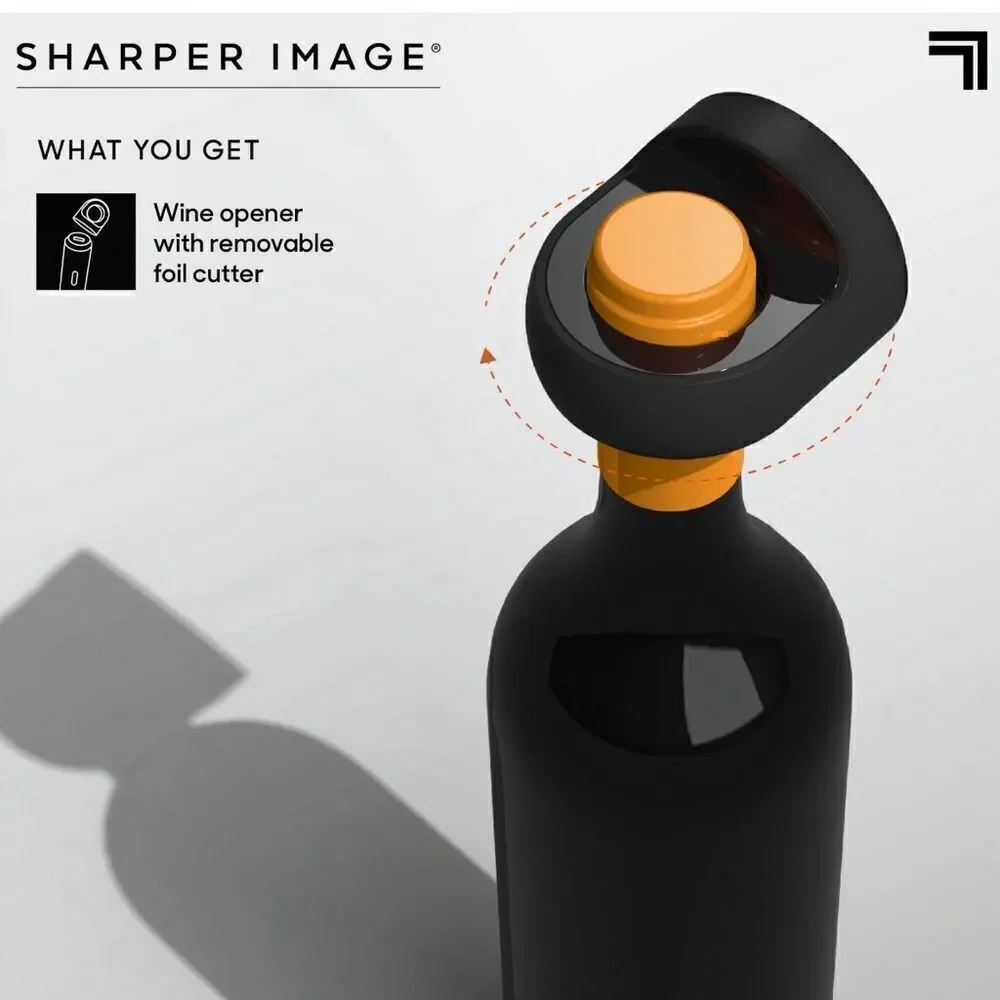 Sharper Image Automatic Universal Portable Wine Bottle Opener with Cutter NIB